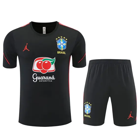 סט אימון קצר ברזיל שחור-אדום 2026